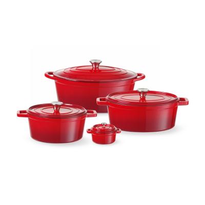 Litinový kastrol smaltovaný, HENDI, 0,27L, Červená, 130x100x(H)48mm | 626856